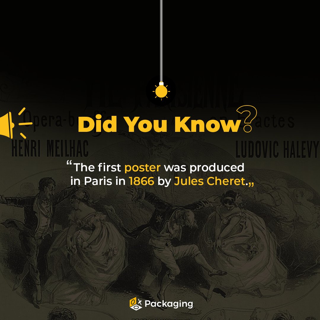 #DidYouKnow “The first poster was produced in Paris in 1866 by Jules Cheret.”
.
.
#OXOAus #OXOPackagingAustralia #DYK #Poster #PackagingSolutions #CustomizedPackaging #PackagingSpecialists #CustomPackaging #PackagingExperts #PackagingExcellence #AffordablePackaging
