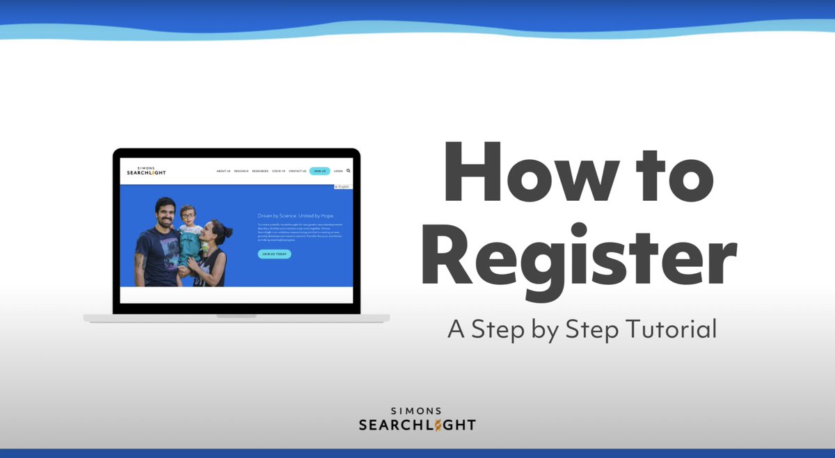 Exciting news 📣 We have a new video that walks you through the registration process for #SimonsSearchlight! If you're new to our community or need a refresher on how to sign up for our research program, this video is for you: bit.ly/How_To_Registe… #RareDiseaseResearch