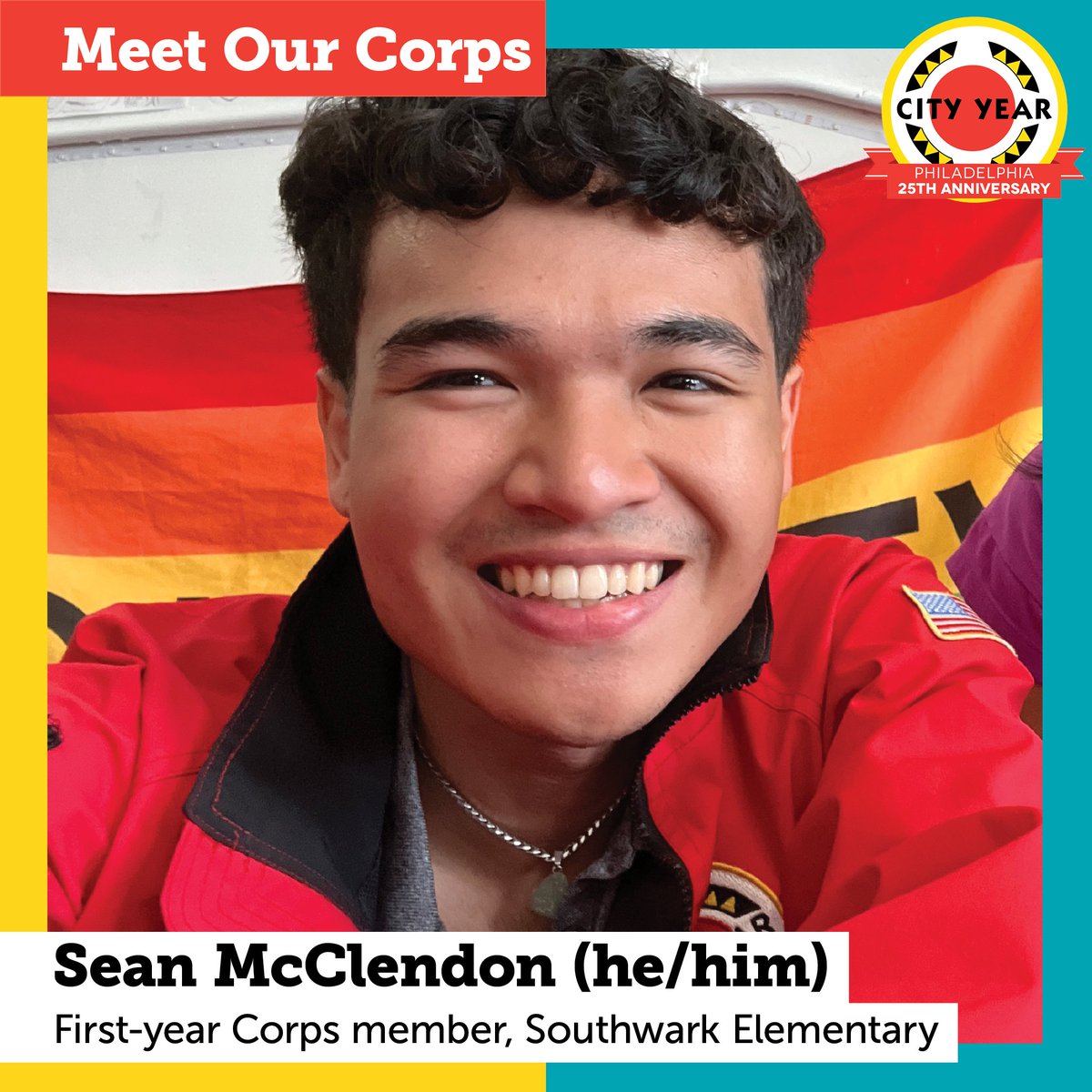 "My favorite thing about serving with City Year is the kids. They are where the purpose and joy of serving come from. I value connections with people above all else, and they are how I keep my cup filled." -Sean McClendon, <a href="/AmeriCorps/">AmeriCorps</a> member at <a href="/southwarkschool/">Southwark School</a>. #WhyIServeCYP