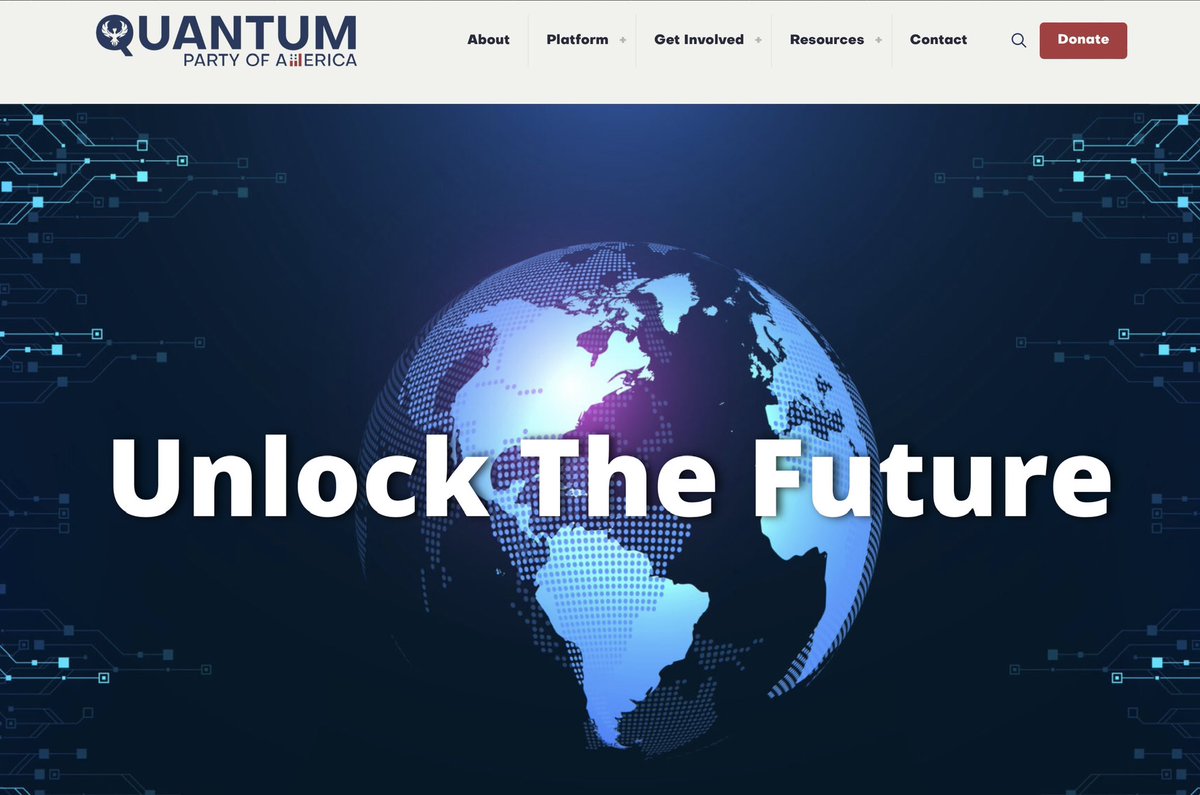 QuantumParty_'s tweet image. Introducing…
✨The Quantum Party of America✨
A massive decentralized movement to:
🤝Unite the People,
🗳️Defeat the Uniparty
🏦Reformat the government,
👻End the Deep-State
⚡️Unlock The Future
Learn More at: quantumparty.org
#MakeAmericaQuantum