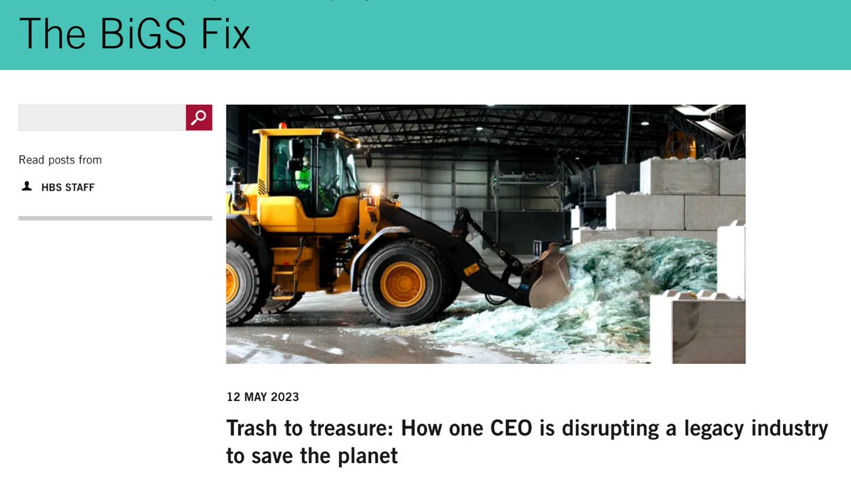 Read how companies can transform waste into new products, using circularity to advance sustainability and value creation, ft. @NGjenvinning’s Bjørn Arve Ofstad and @SummaEquity’s @ReynirIndahl following HBS event: hbs.edu/bigs/blog/post… @HBSBiGS, @GeorgeSerafeim, @HarvardHBS