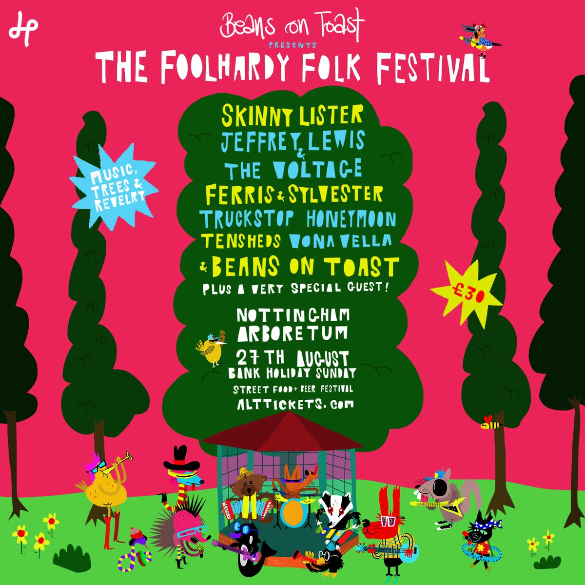 THE FOOLHARDY FOLK FESTIVAL
75% of tickets sold!! 
Grab yours while you still can!
Only £30 - Kids go free.
bit.ly/3Zo2hXl
MUSIC, TREES, REVELRY!!

Beans xxx