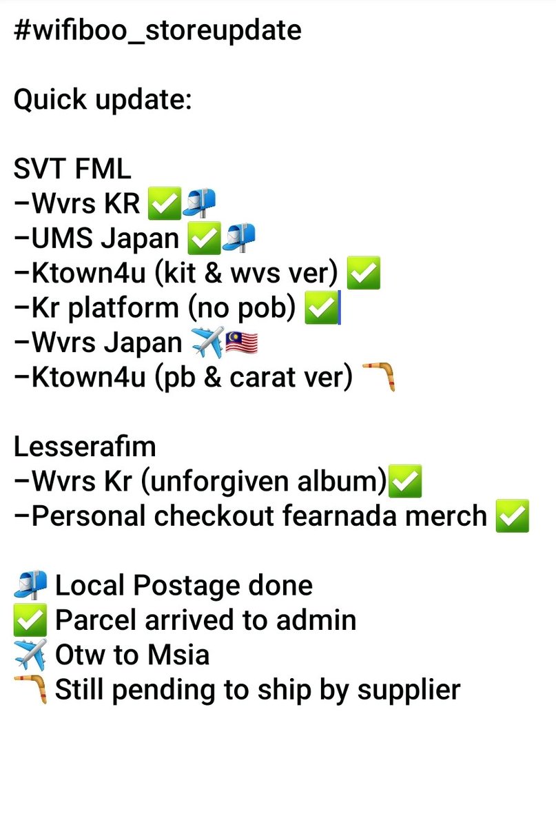 wifibooboo's tweet photo. #wifiboo_storeupdate 
Quick update of status and some arrival from today parcel, postage notice will be sent tonight for FML (no pob) set buyer too https://t.co/dlu7dPAzdo
