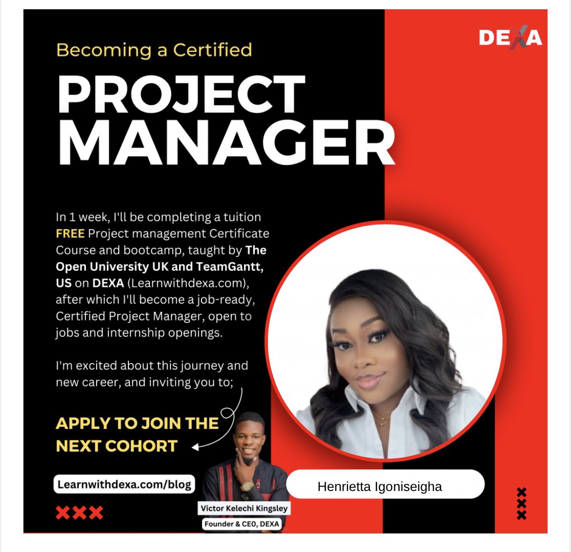 Tonbara___'s tweet image. I'm about to complete &amp;amp; receive my #ProjectManagement Certificate from the tuition free course taught by The Open University UK &amp;amp; TeamGantt on DEXA &amp;amp; it's been an amazing learning experience!If you wish to learn more about this program,use the link below:
learnwithdexa.com/blog/tuition-f…