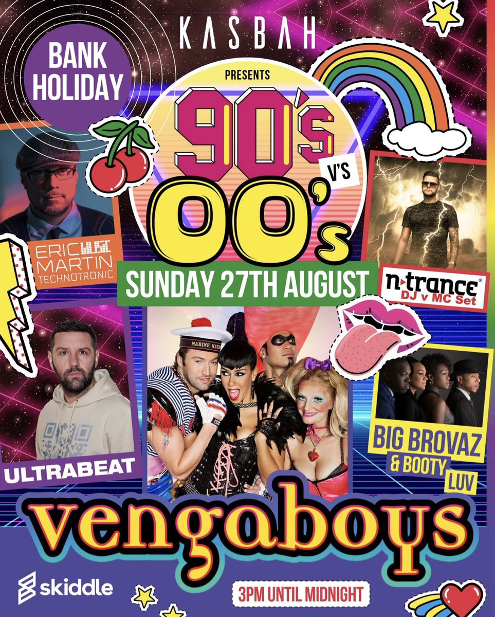 THE VENGABUS IS COMING TO COVENTRY 🎉

Join us for the ultimate cheesy Bank Holiday party on Sun 27th Aug with the biggest 90’s &amp; 00’s pop acts from across the world!

VENGABOYS
BIG BROVAZ
BOOTY LUV
ULTRABEAT
N TRANCE
TECHNOTRONIC 

Tickets on sale this Friday from Skiddle