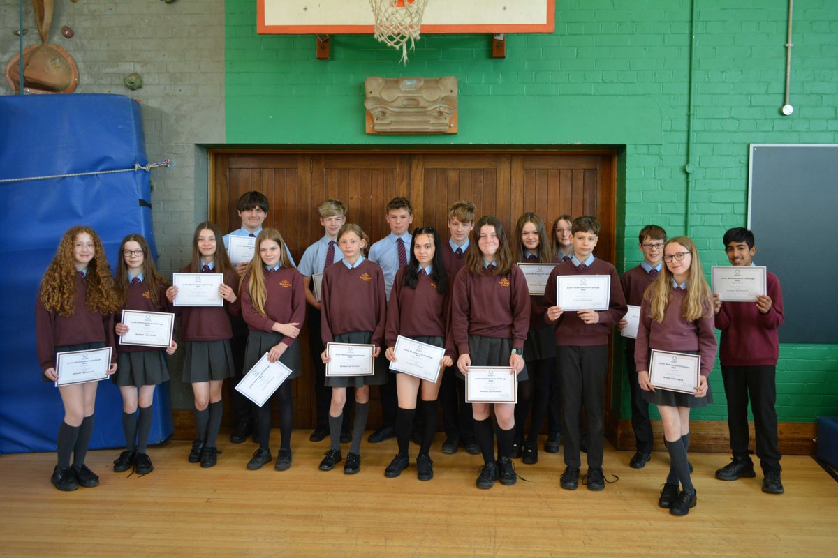 leftwichhigh's tweet image. Congratulations to 25 of our Year 7/8 students who achieved either a Gold, Silver or Bronze Award on the UKMT Junior Challenge #UKMT #SuccessInMaths