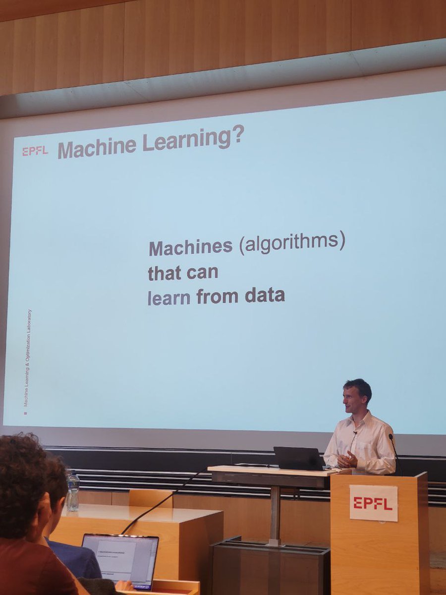 ICepfl's tweet image. Prof. Martin Jaggi begins his lecture, titled &quot;A Brief Journey through Machine Learning and Artificial Intelligence&quot;

#EPFLIC #InauguralLecture