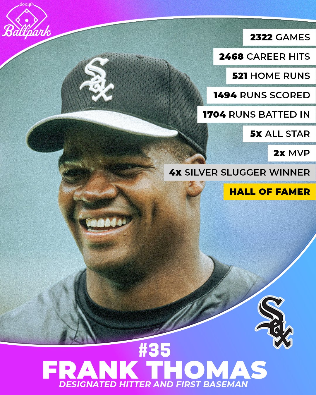 Happy Birthday to the Big Hurt and icon, Frank Thomas!    