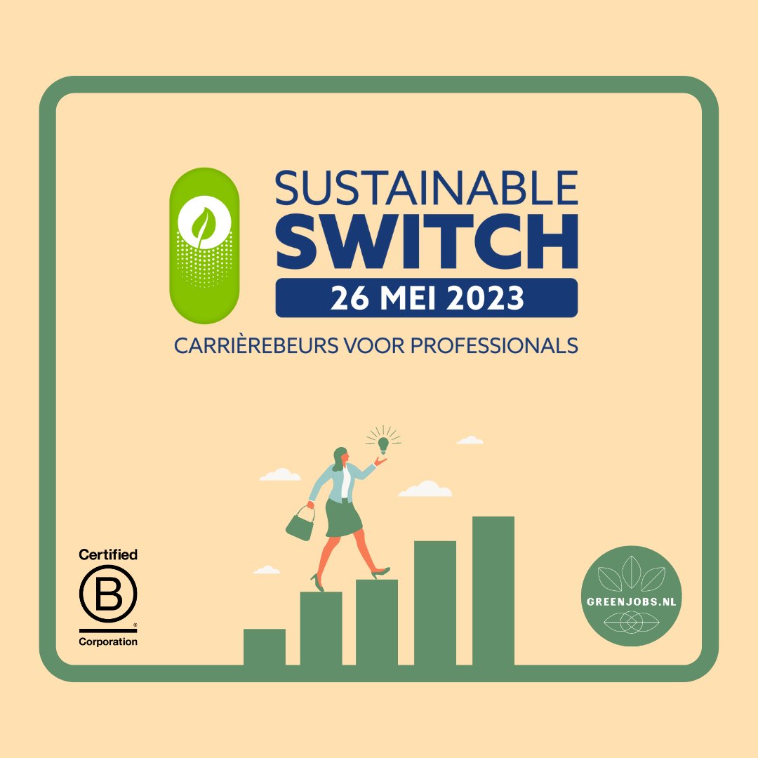 🌱Morgen is het zo ver! Het Sustainable Switch Event in CIRCL Amsterdam. Ben jij toe aan een duurzame baan? Mis het niet! Meld je aan via: sustainableswitch.nl/aanmelden

#greenjobs #sustainableswitch #carriereswitch #duurzamebaan #vacatures #hiring #Bcorp #duurzaamheid #esg #NOplanetB