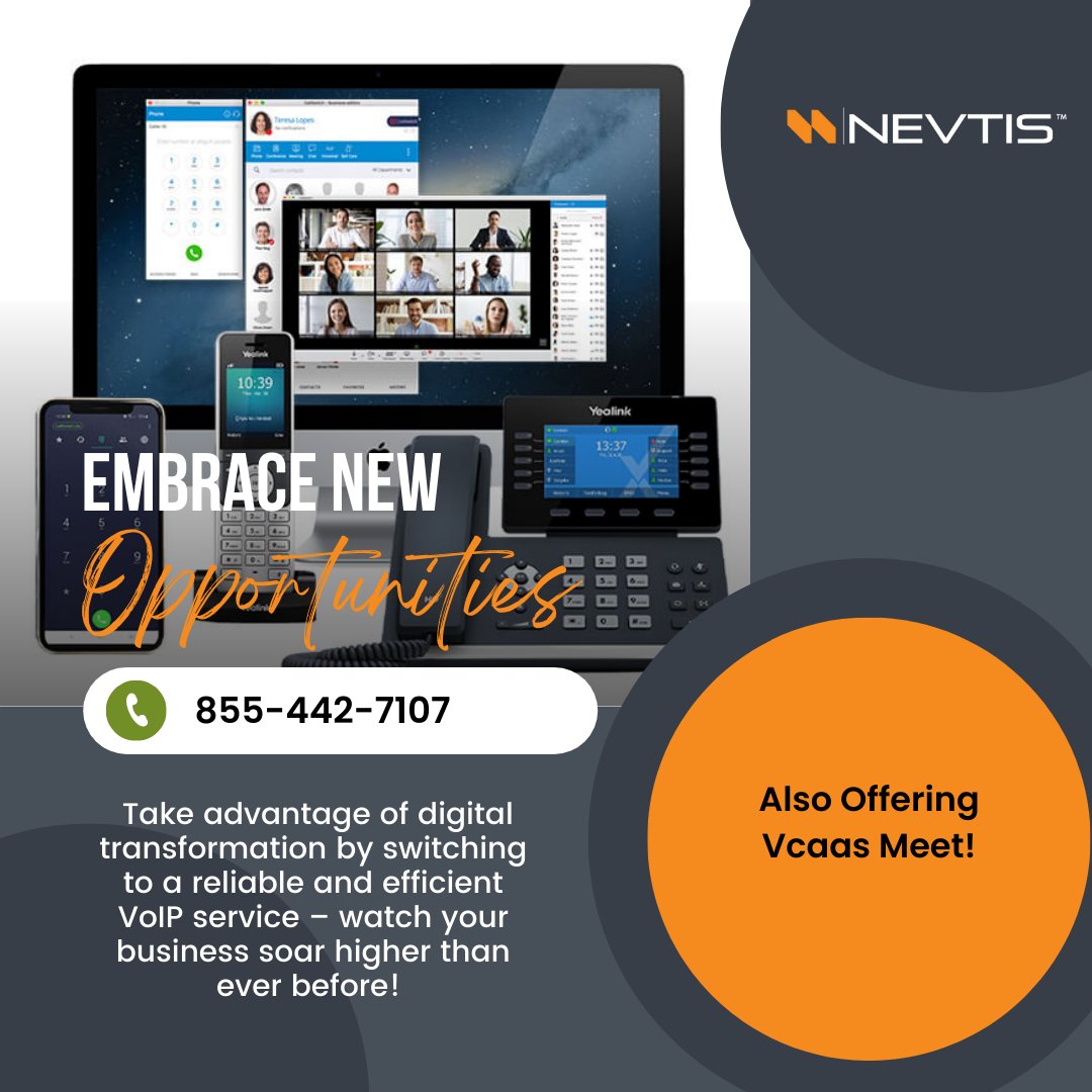 NevtisConnect's tweet image. Look beyond traditional phone systems and improve communication within your team, no matter where they are located! Get started with VoIP now and see results instantly. 💯👌

 #Nevtis #teamcollaboration #phonetechnology #stayconnected