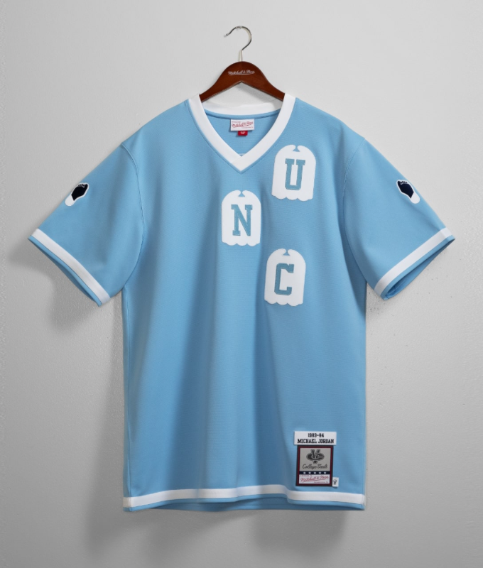 Ad: Mitchell &amp; Ness Authentic Michael Jordan UNC 1983 Shooting Shirt dropped today => bit.ly/3MSrO83