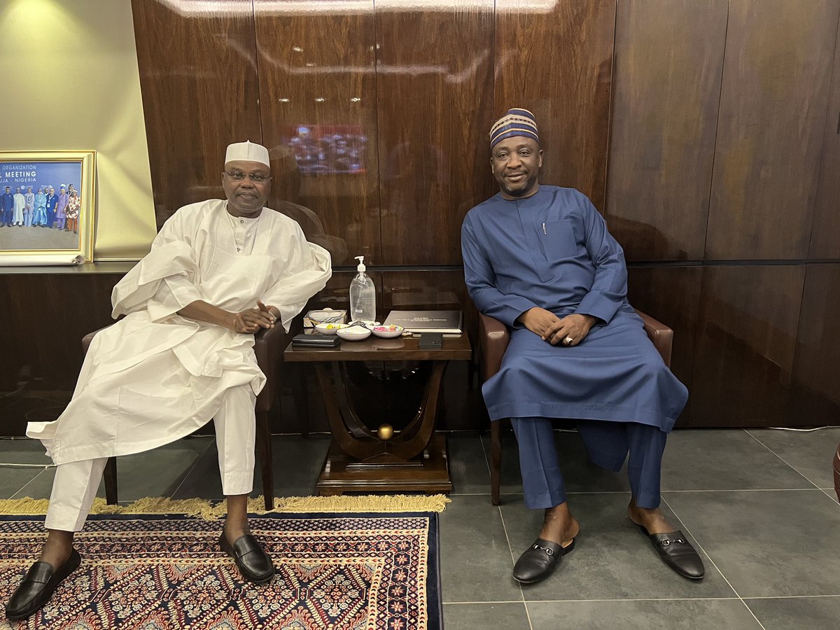 SenKaura's tweet photo. I received the President of the Nigerian Footbal Federation (NFF), Ibrahim Musa Gusau who paid me a courtesy visit yesterday, following his election as the new NFF President. https://t.co/qnQa3aKKhX
