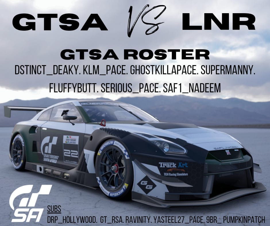 So something special happening tomorrow night.
A League v League Special

Our Pace Boys: 
<a href="/KLM_Pace/">Kaylan Mawa</a> 
<a href="/SameerAbdulRah7/">Sameer Abdul Rahman</a> 
<a href="/Manshil2/">Manshil</a> 
@GhostKilla_Pace

Will be representing the PACE contigent on behalf of <a href="/GTSPORTSA/">GT SPORT SA</a>

Live Stream will be here at 8pm: youtube.com/@gtsportsa4798
#WeArePace