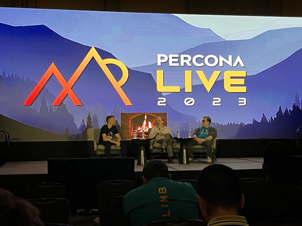 Fireside chat #PerconaLive  they’ve mentioned #AI for #databases 2 of the promised 3 times.