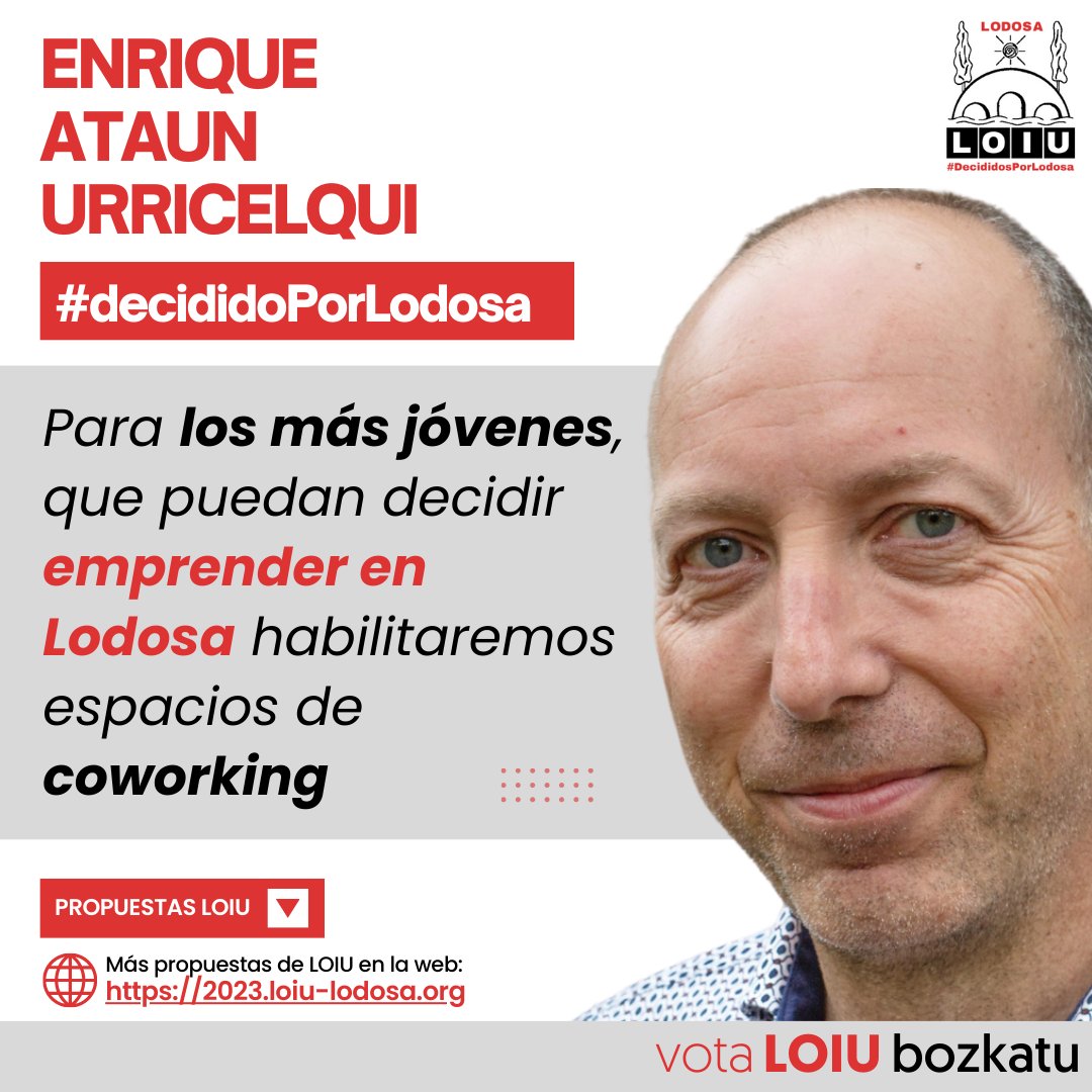 LoiuLodosa's tweet photo. 🖊️🏛️ Enrique Ataun está decidido por Lodosa 🗳
#PropuestasLOIU
#LOIUdecididoPorLodosa
#EleccionesMunicipales
#28M https://t.co/wzBbimWWBz