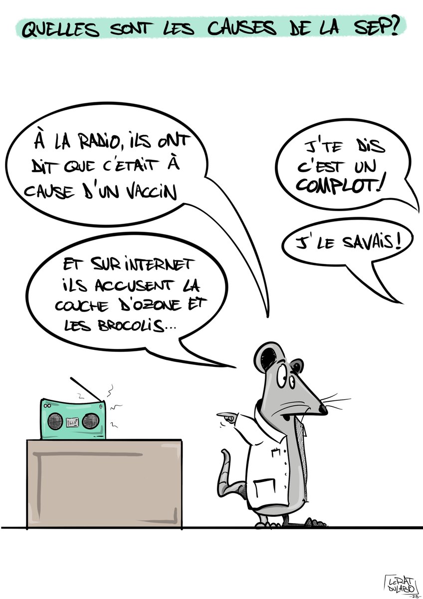 France_SEP's tweet photo. @leratdulabo a croqué une question : Quelles sont les causes de la #scleroseenplaques ? 😃
RDV le 30 mai 18h30 en live sur Facebook et Youtube @fondationarsep pour savoir ce qu'en dit le grand public lors d'un micro-trottoir !

@WorldMSDay #journéemondialeSEP https://t.co/XP2lQ3YyR4