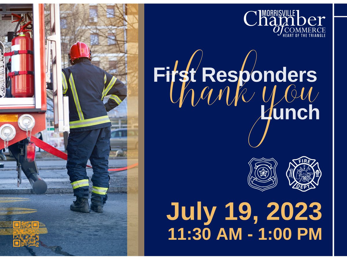 SAVE THE DATE!

Join the Morrisville Chamber to show your appreciation and gratitude for the hardworking men and women who risk their lives every day to keep our community thriving. 

ow.ly/BCBg50OozjJ