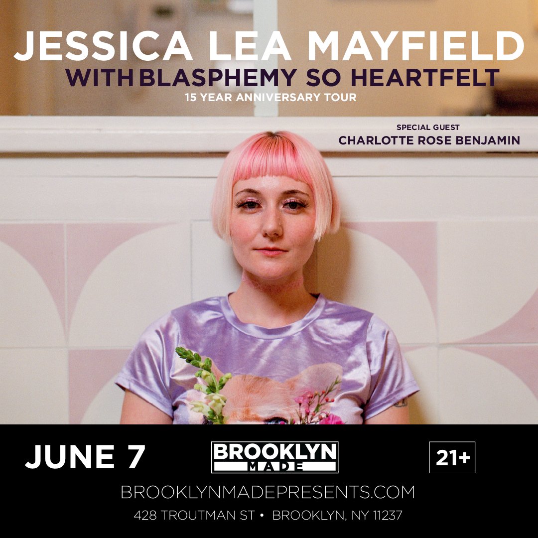 🌸 EN ROUTE 🌸 

In just two weeks, indie artist <a href="/jessicamayfield/">Jessica Lea Mayfield</a>  will perform at Brooklyn Made! Celebrate the 15th anniversary of her album "With Blasphemy so Heartfelt" with us and even catch special guest <a href="/charlobenji/">Charlotte Rose Benjamin</a>! Get tickets now! 🎟 bit.ly/3pbSCad