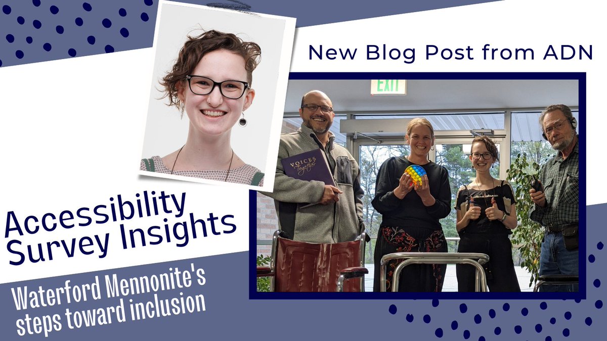 Opening Doors: Accessibility Survey Insights - mailchi.mp/adnetonline/op…
Waterford Mennonite Church takes steps towards greater accessibility and inclusion.
[image id: Photo of four adults posing with accessibility tools]