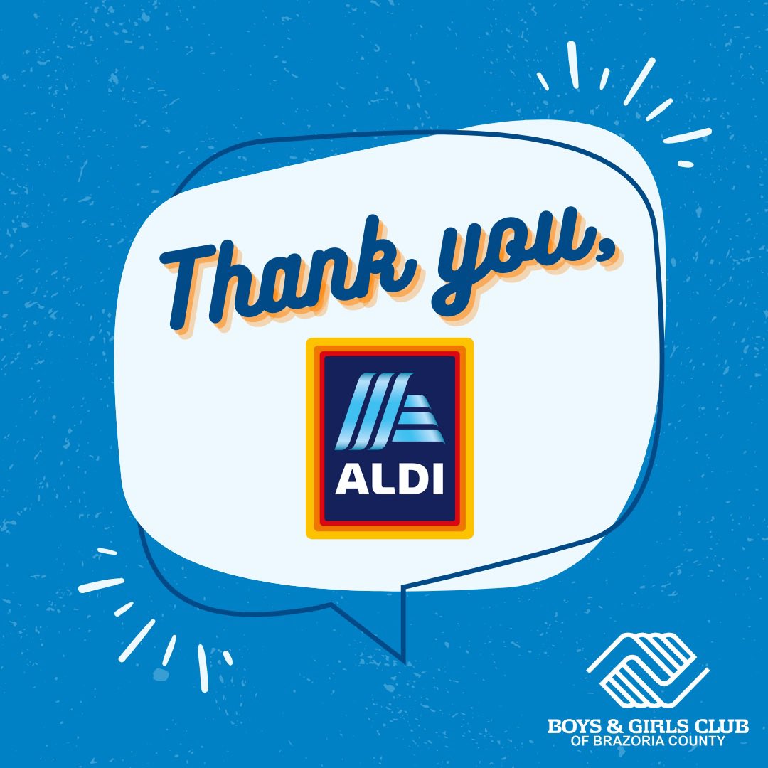 bgcbrazoria's tweet photo. Thank you @AldiUSA for your generous grant donation! Your support helps us continue the important work we do at #bgcbrazoria! #weloveBGC #greatfuturesstarthere https://t.co/uIcYpLxcjS