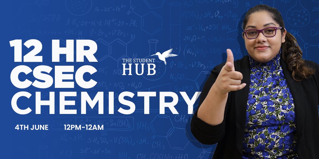 _TheStudentHub's tweet photo. Another 12 hour session to help you prepare for CSEC Chemistry! You can join by registering with one of our admins @+1-868-310-1306. Cost: $300 TTD https://t.co/7e7a65syin