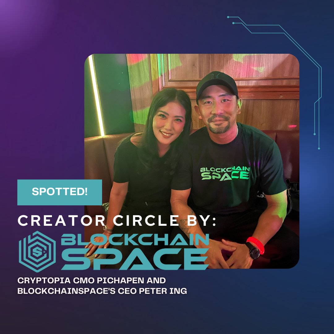 Cryptopia's CMO @pichapen is in the #Philippines for @blockchainspc's CREATOR CIRCLE LAUNCH. 

#BlockchainSpace #Cryptopia #CreatorCircle #BlockchainEvent
@petering_