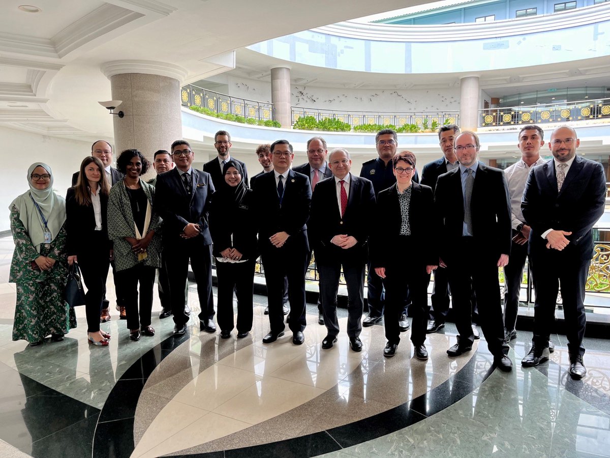 MTCR_Chair's tweet image. The #MTCR Chair and a delegation just returned from a visit to #Malaysia 🇲🇾 on 23 May. The delegations engaged in a comprehensive exchange on export controls to advance the shared goal of #missile #nonproliferation.
