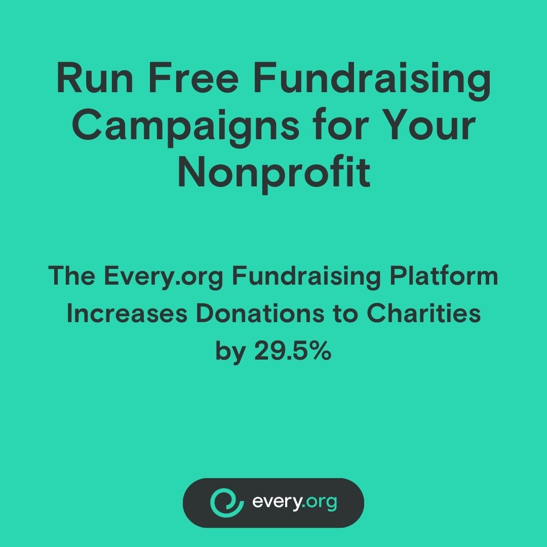 Visit Every.org, a #nonprofit #fundraising platform, to make your fundraising easy, inexpensive and fun.

Learn how your #NonprofitOrganization can get started, at no cost: every.org/nonprofits

#NPFundraising #NonprofitFundraising #SmallNonprofits #Nonprofits