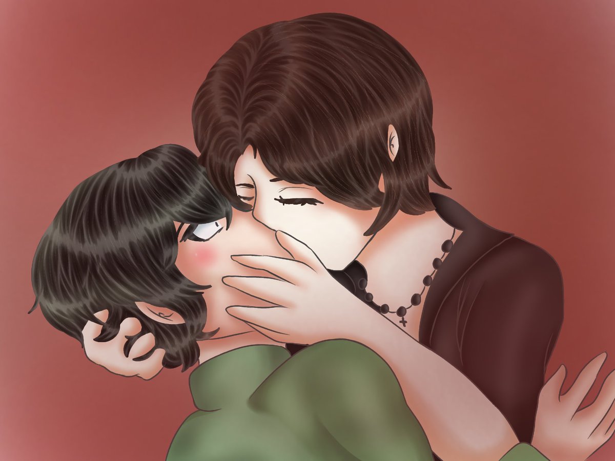 Phantomsakura1's tweet photo. Ese beso me dejo así: 👁👄👁
#Lothelios #GeppakuMonogatari #GeppakuRPG #KuruLotus #GalanisHelios #fanart https://t.co/aJ31WL9erh