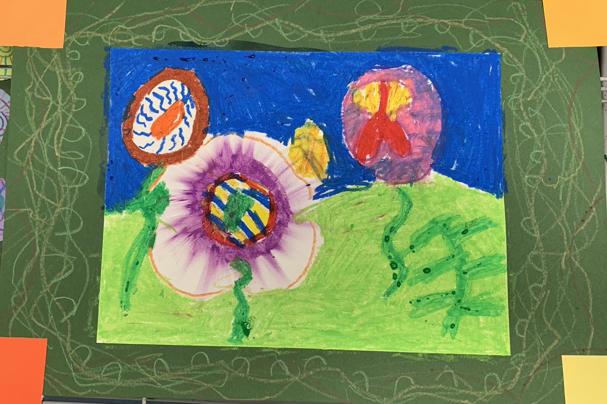 Lisa Congdon inspired flowers by Second Grade Artists #arteducation 🌺