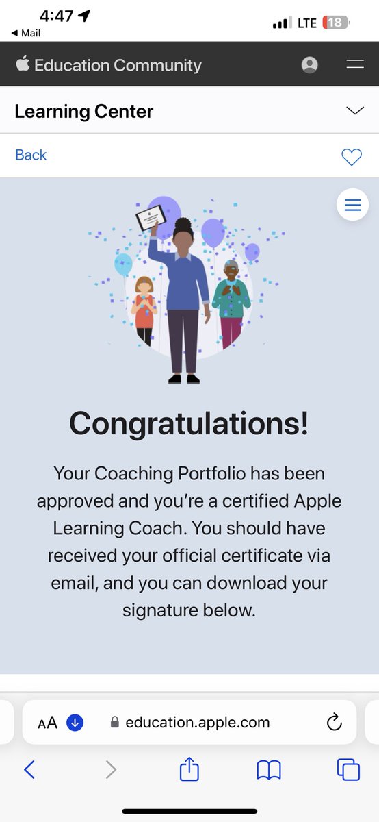 It’s official!  Moving forward, you can call me ‘Ms. Certified Apple Learning Coach Fortescue’  ☺️😉 
#applelearningcoach @AppleEDU #AppleLearningCoach