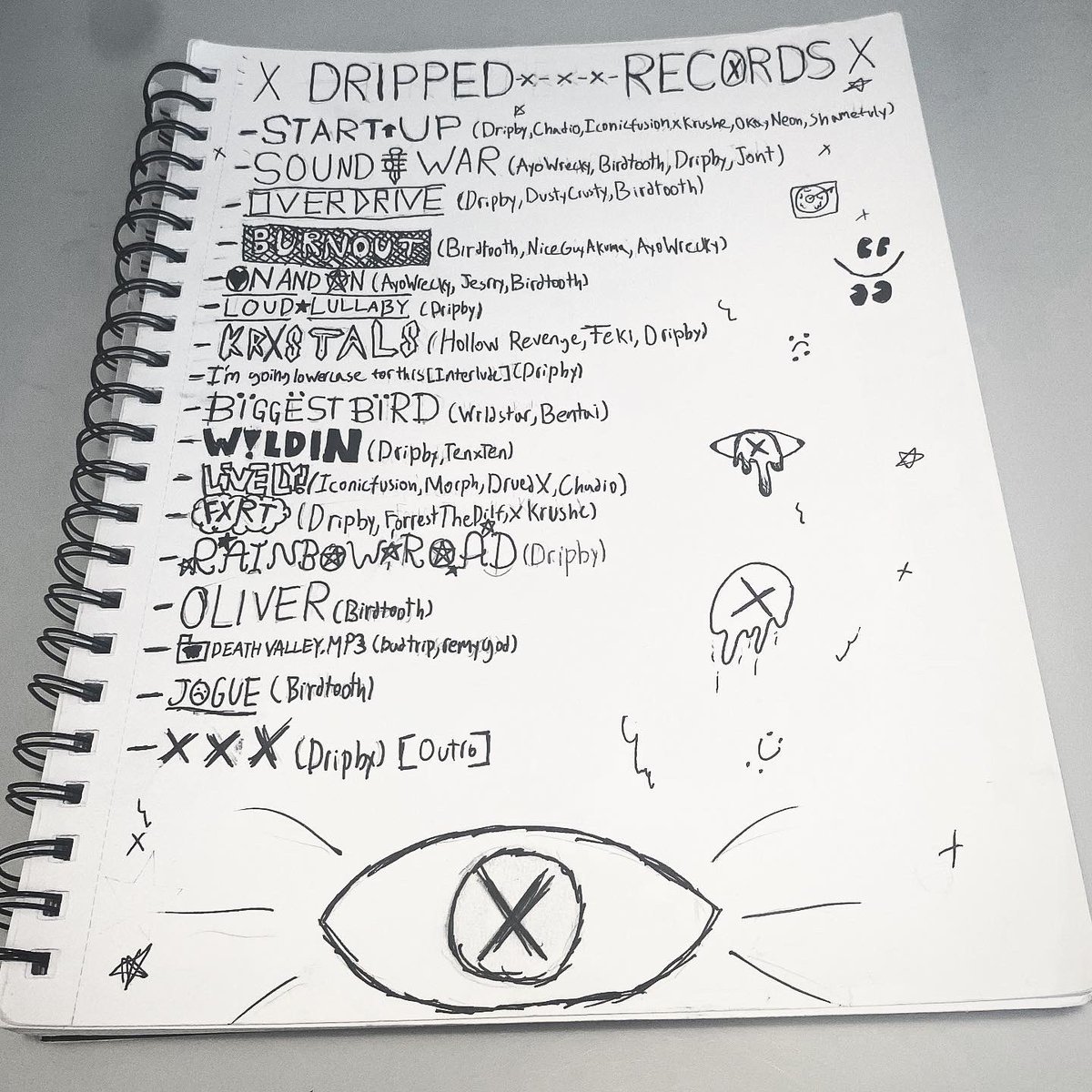 Drxpbylol's tweet photo. DRIPPED RECORDS OFFICIAL TRACKLIST OUT NOW!!! https://t.co/9X6Ocg0kQx