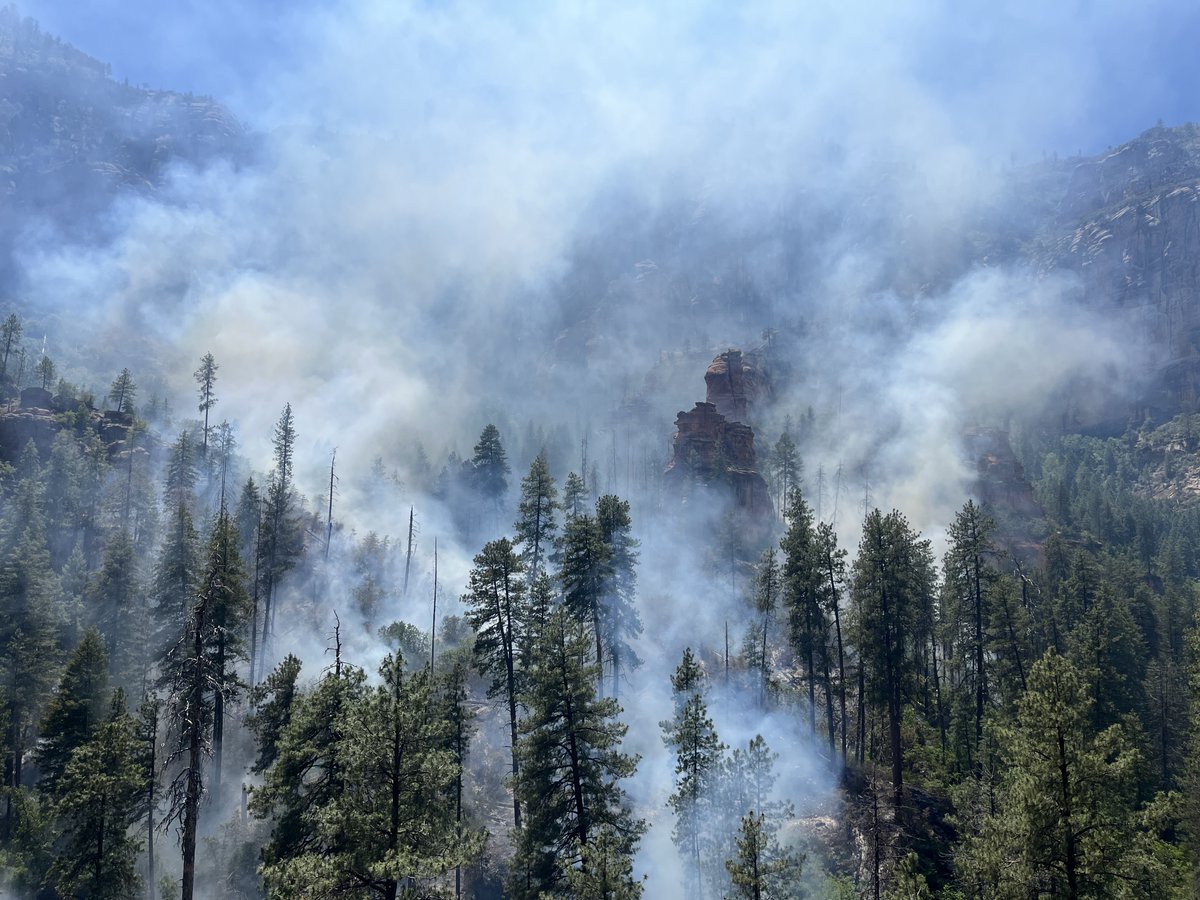 #NewsRelease The Miller Fire, located in the Secret Mountain Wilderness of the Coconino National Forest’s Red Rock Ranger District (RRRD) (GPS coordinates: 34°57'21.2'N 111°50'05.6'W), is now at roughly 19 acres.

It is creeping and smoldering upslope and to the southwest toward…