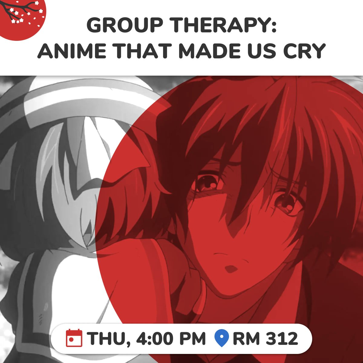 aegstudiovo's tweet photo. Join us at @MomoCon in Atlanta, GA for a therapeutic yet tear-jerking session 🎭! Group Therapy: Anime That Made Us Cry is happening on Thursday at 4 PM, in Room 312 and we'll watch anime moments that tugged our heartstrings 😢. Bring your tissues! #AnimeTherapy #EmbraceTheFeels https://t.co/UNInuaUoBK