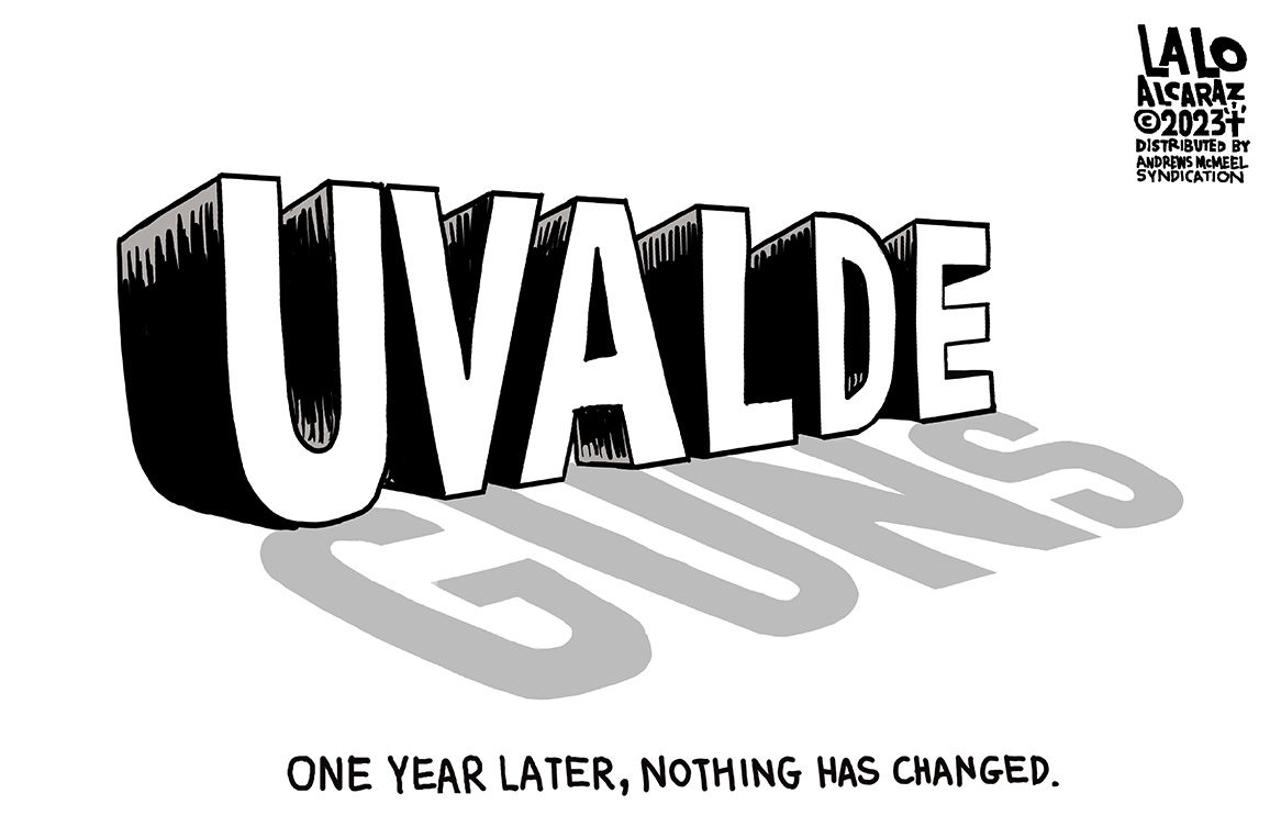 One year later. #Uvalde Please share #laloalcaraz cartoons