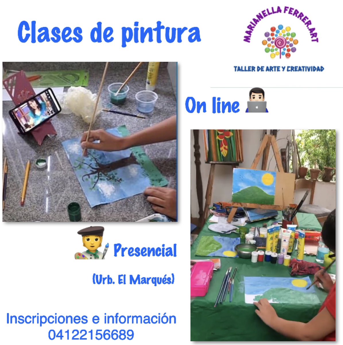 ElTallerDeMary's tweet photo. Clases de pintura para niños 🧒🏻 👦🏻🧑‍🎨👩🏻‍💻👨🏻‍💻🖼️🎨
#clasesdepintura #arte https://t.co/NxgGdZrzvB