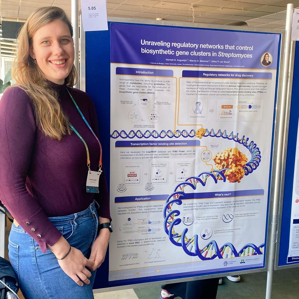 HannahAugustijn's tweet photo. I feel honored to receive the first place poster prize at #NWOlife for a poster about my PhD project on bacterial regulation 🦠🧬  Huge thanks to everyone involved in the different projects and of course my supervisors @marnixmedema and @GillesvanWezel https://t.co/HS6pJ3jfLI