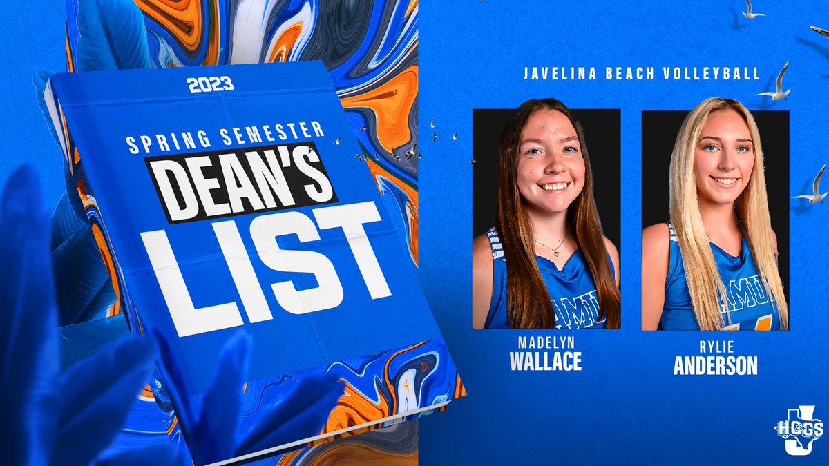 2️⃣ on the Dean’s List! 📘

Introducing Dean’s List Honorees...
🔘Madelyn Wallace  
🔘Rylie Anderson 

#LosHogs🐗 x #BeachSZN