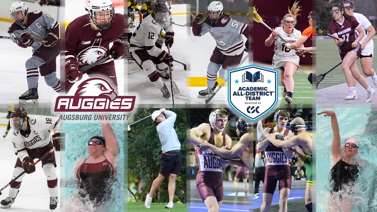 Congratulations to 12 Augsburg student-athletes who earned College Sports Communicators Academic All-District honors in M/W at-large and women's swim/dive categories!

Story: bit.ly/3BYxKpK
#whyD3 #AuggiePride