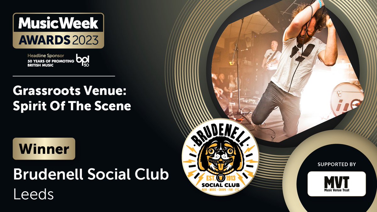 Music Week (@musicweek) on Twitter photo We're delighted to reveal the first winner of the Music Week Awards 2023 - <a href="/Nath_Brudenell/">Nath Brudenell</a> are this year's Grassroots Venue: Spirit Of The Scene supported by <a href="/musicvenuetrust/">Music Venue Trust</a> CONGRATS! #MusicWeekAwards We're delighted to reveal the first winner of the Music Week Awards 2023 - <a href="/Nath_Brudenell/">Nath Brudenell</a> are this year's Grassroots Venue: Spirit Of The Scene supported by <a href="/musicvenuetrust/">Music Venue Trust</a> CONGRATS! #MusicWeekAwards