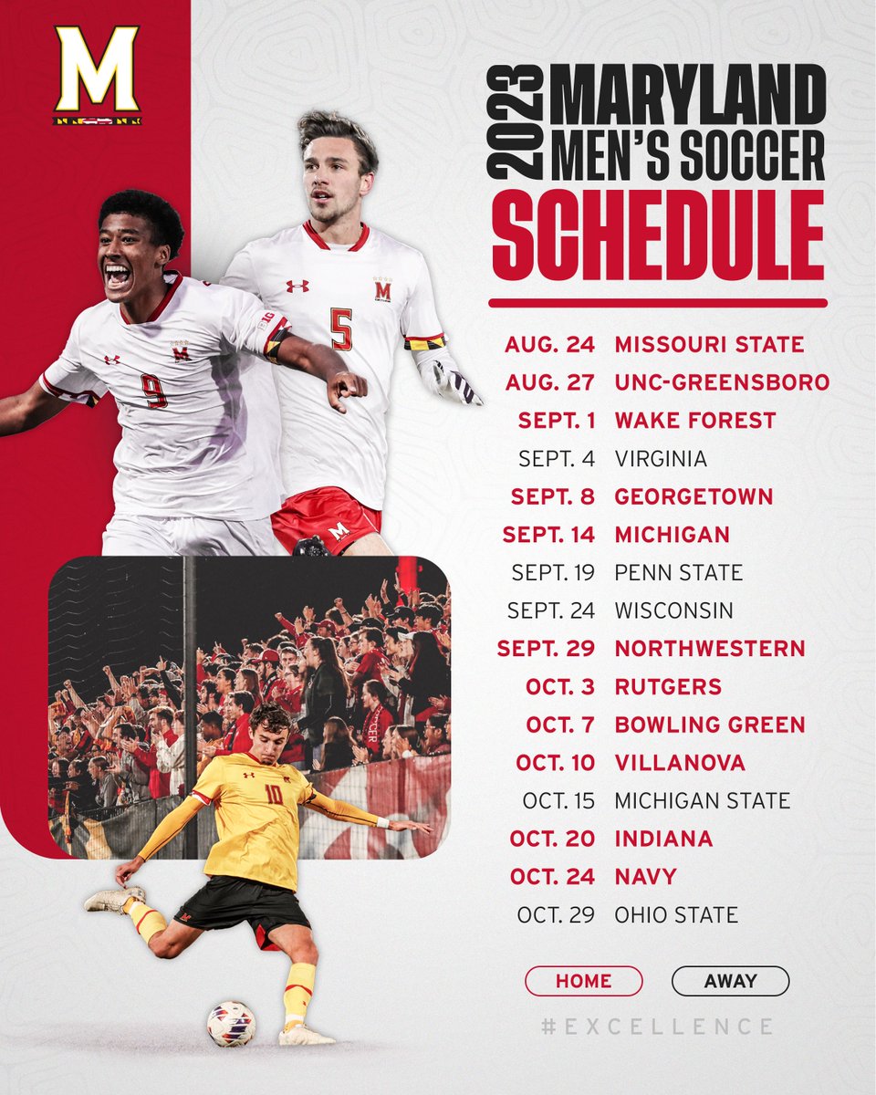MarylandMSoccer's tweet photo. Our 2023 schedule is here! 

Featuring huge matches at Ludwig Field

➡️ https://t.co/265bY403Vo https://t.co/uFKGNUIOeg