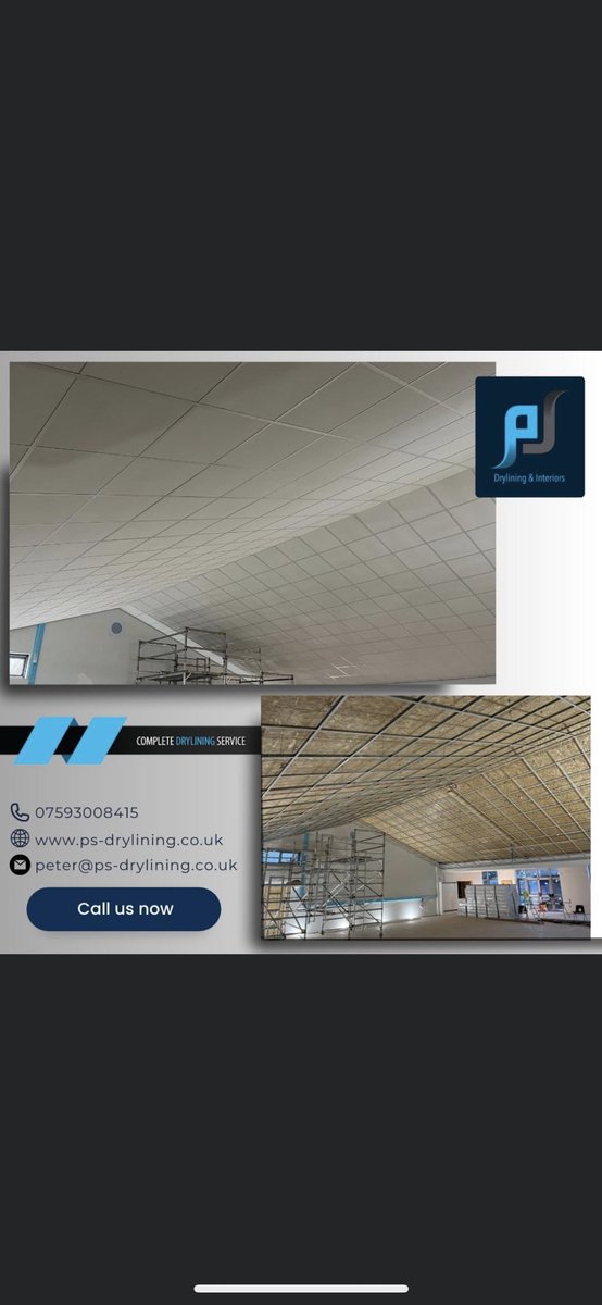 600x600 tiles installed in suspended grid ceiling on big slopes with continuous line going across the slope to achieve the best visual effect and strength. 

We’re here to help! Get in touch!

#gridceiling#suspendedceilings #drylining#construction#constructionnews