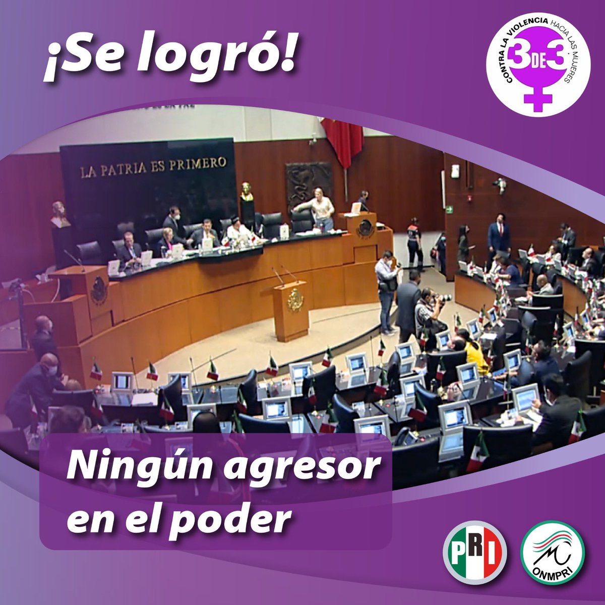 Desde #Tamaulipas celebramos que se logró la #3de3VsViolencia 
Hoy la Comisión Permanente declara que esta la ley tendrá validez en todo #MEXICO #NingúnAgresorEnElPoder 

@OnmpriNacional @PRITampsOficial @PRI_Nacional @caroviggiano @MonseArcosV @SoyBlancaAlcala @LasConstiMX