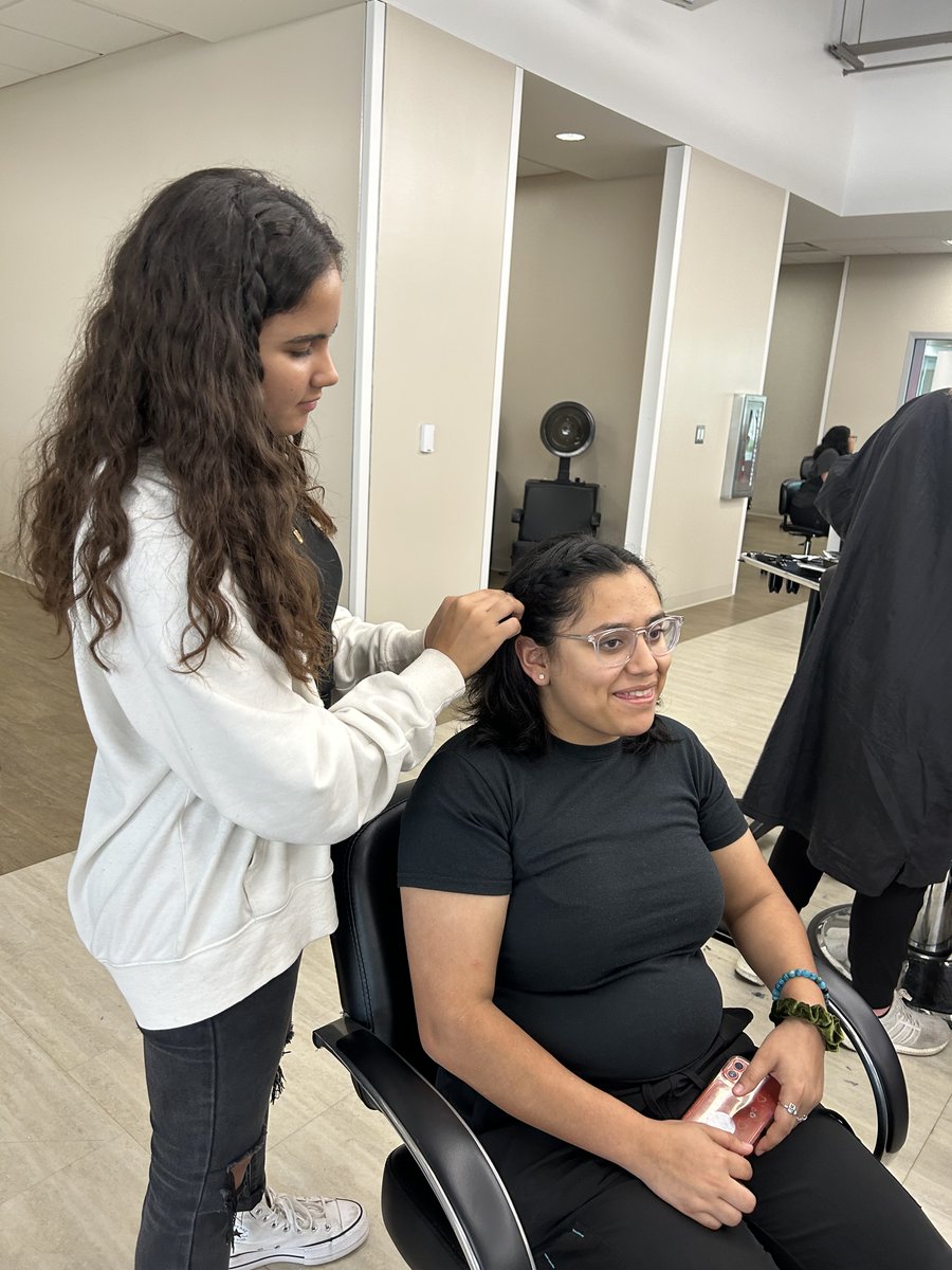 Congratulations to @CTEReeseCenter Cosmetology student Juliana for passing & earning her Cosmetology License! More students are practicing and preparing for their exams. @ShakeiaHebert 🌟