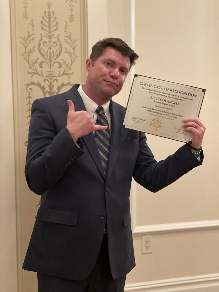 Today at the Atlantic County Governor’s luncheon, I was humbled and honored to be recognized as the Teacher of the Year for Roland Rogers Elementary School. I feel truly blessed to represent the 600+ students I serve. They make me a better educator. <a href="/rolandrogersnj/">Roland Rogers Elementary School</a> <a href="/GTNJSchools/">Galloway Township School District</a>