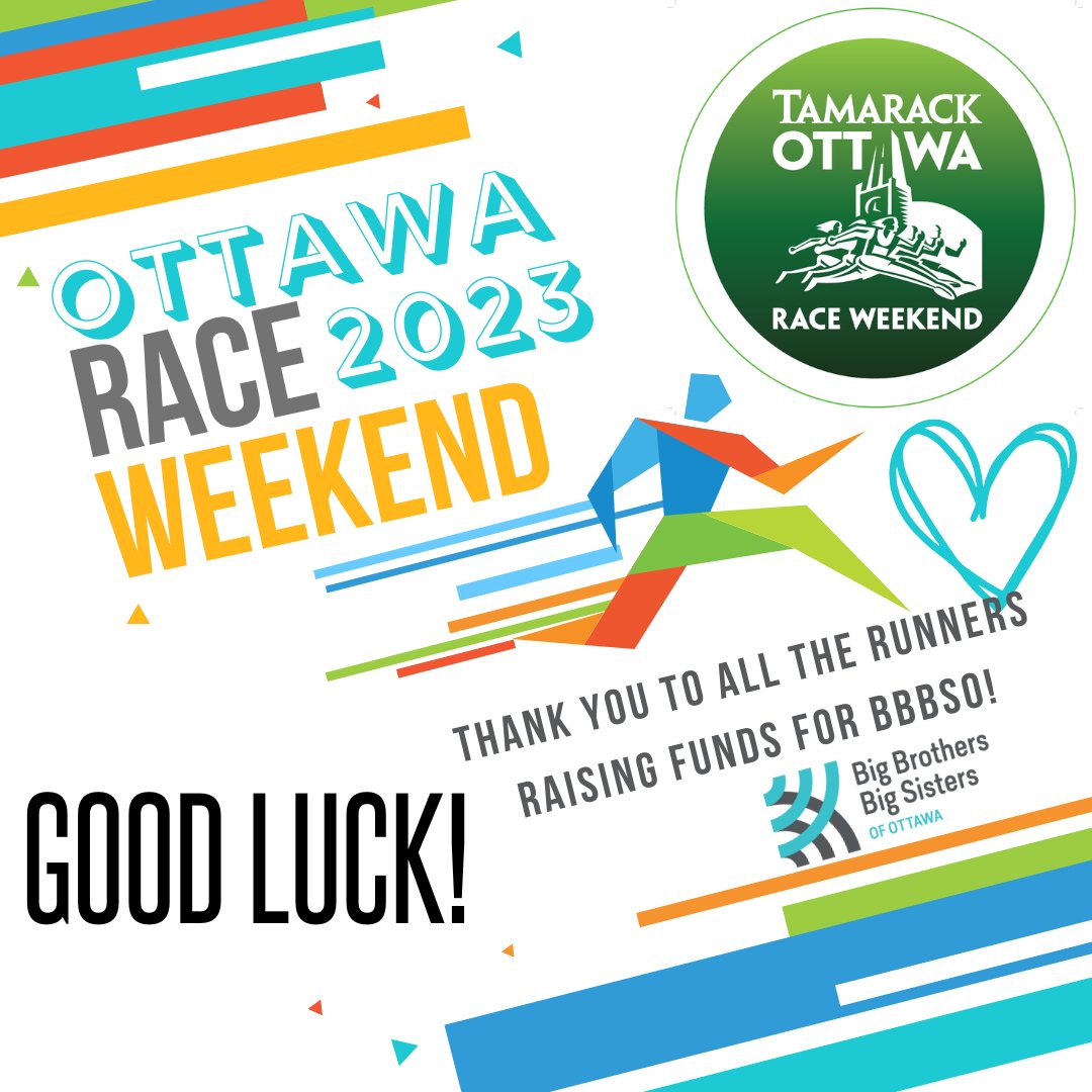 BBBSO's tweet photo. A special shout out today to all the amazing RACE WEEKEND participants running and raising funds for BBBSO - we are so very grateful and wish ALL the runners an excellent and positive result!
Good luck this weekend!
#OttawaRaceWeekend #MoveforMentoring #BiggerTogether https://t.co/Voc7zNoQ0p