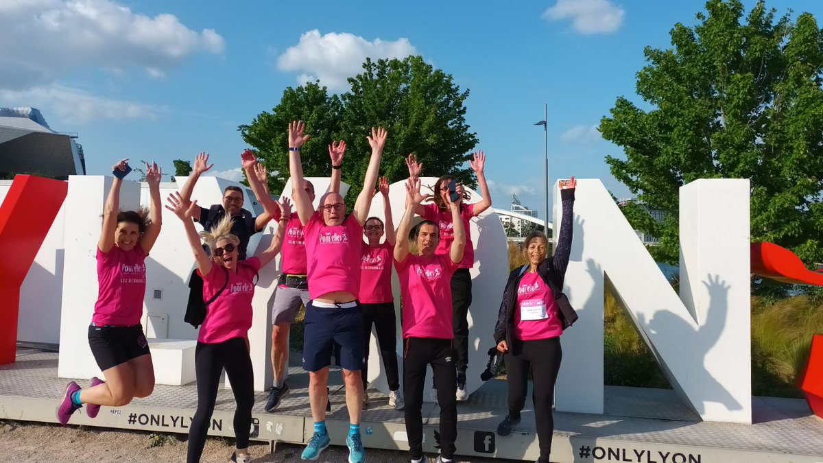 Real pleasure to run today for the 2nd year with some collaborators in Lyon for a noble cause : female cancer.