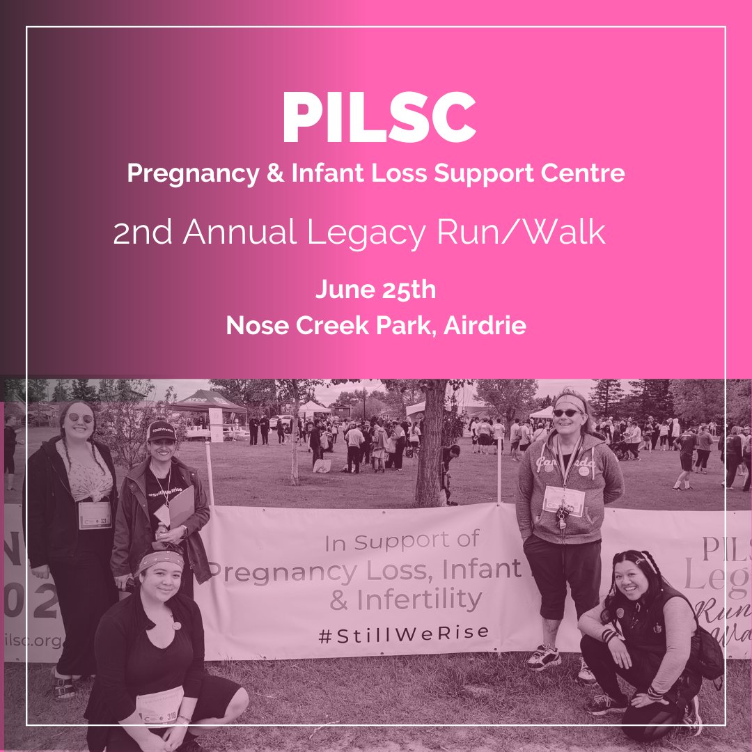 In one month, the Calgary Pregnancy and Infant Loss Support Centre (PILSC) is hosting the second annual PILSC Legacy Run/Walk on June 25th, 2023 and will be held at Nose Creek Park in Airdrie! 

If you’d like to participate as part of the BLGC’s team, click the link in the bio!
