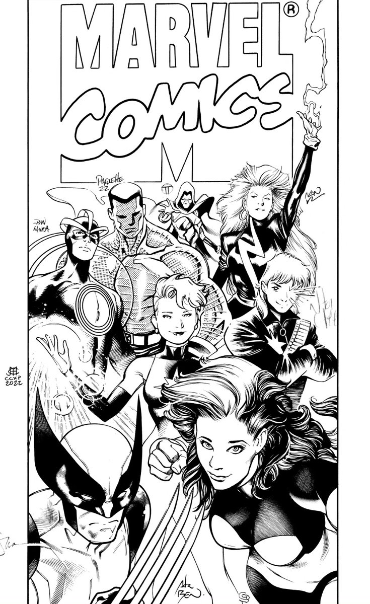 Adr_Ben's tweet photo. Had the chance to ink this Uncanny X-Men Corner-Box Jam Piece. featuring some of the best artists there is: @YanickPaquette @Danmora_c @RB_Silva @GregTocchini @vitorcafaggi #jimcheung #ivanreis #juliantotinotedesco
Can you guess who drew which character? #xmen #xtwitter https://t.co/5Almv6pfYF