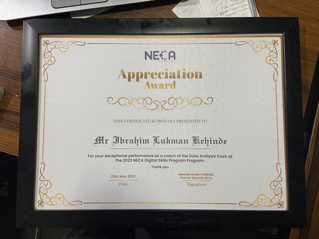 ksolutionsng's tweet photo. We are thrilled by the recognition conferred on us by @necadotorg having mentored 33 students on data analysis in the just concluded 6-week digital skills training program

Our resolve to provide access to digital literacy for young people is unshakable. Thank you @necadotorg https://t.co/8teCwESFNY